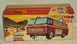 Vintage Friction Tin Plate Toy Touring Car Tourist Coach Schizo Old China 1965