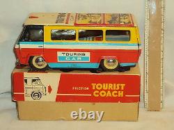Vintage Friction Tin Plate Toy Touring Car Tourist Coach Schizo Old China 1965