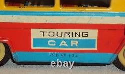 Vintage Friction Tin Plate Toy Touring Car Tourist Coach Schizo Old China 1965