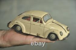 Vintage Friction White Litho Fine Quality Car Tin Toy, Collectible