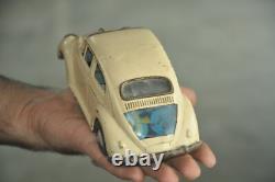 Vintage Friction White Litho Fine Quality Car Tin Toy, Collectible