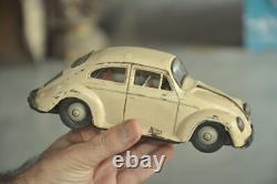 Vintage Friction White Litho Fine Quality Car Tin Toy, Collectible