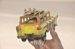 Vintage Friction Yellow Fine Litho Car Tin Toy, Collectible