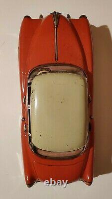 Vintage GAMA 300 Friction Car Tin Toy Cadillac Western Germany Rare Orange