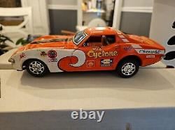 Vintage GT 609 Racing Team Red Cyclone Car Battery Operate Llitho Tin Toy Japan