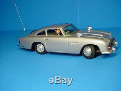 Vintage Gilbert James Bond 007 Aston Martin Battery Operated Toy Car/ Works