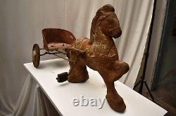 Vintage Horse Cart Pedal Car Sebel Mobo Toys Pony Express Pedal Toy Pressed Stee