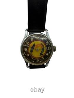 Vintage Hot Wheels Watch 1970 Mattel Boys' Analog Wristwatch Black Strap
