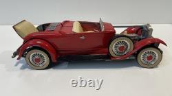 Vintage Hubley Cast Iron Roadster Convertible Red Broken Shaft-No Steering Whl