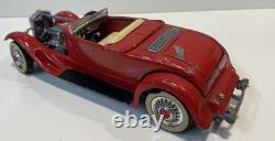 Vintage Hubley Cast Iron Roadster Convertible Red Broken Shaft-No Steering Whl