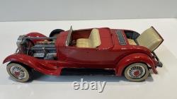 Vintage Hubley Cast Iron Roadster Convertible Red Broken Shaft-No Steering Whl