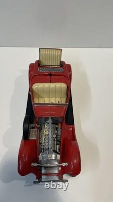 Vintage Hubley Cast Iron Roadster Convertible Red Broken Shaft-No Steering Whl