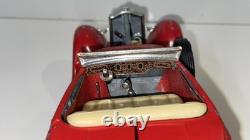 Vintage Hubley Cast Iron Roadster Convertible Red Broken Shaft-No Steering Whl