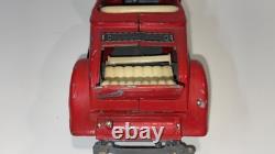 Vintage Hubley Cast Iron Roadster Convertible Red Broken Shaft-No Steering Whl