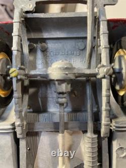 Vintage Hubley Cast Iron Roadster Convertible Red Broken Shaft-No Steering Whl