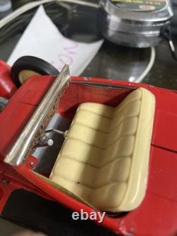 Vintage Hubley Cast Iron Roadster Convertible Red Broken Shaft-No Steering Whl