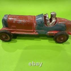 Vintage Hubley Kiddie Toy Cast Iron Race Car #5 w Driver Original Paint USA