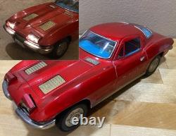 Vintage Ichada 1963 Corvette Stingray Tin Toy Car Japan Battery Op Red RARE