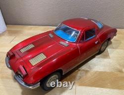 Vintage Ichada 1963 Corvette Stingray Tin Toy Car Japan Battery Op Red RARE