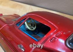 Vintage Ichada 1963 Corvette Stingray Tin Toy Car Japan Battery Op Red RARE
