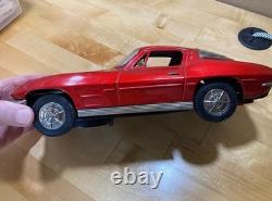 Vintage Ichada 1963 Corvette Stingray Tin Toy Car Japan Battery Op Red RARE