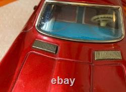 Vintage Ichada 1963 Corvette Stingray Tin Toy Car Japan Battery Op Red RARE