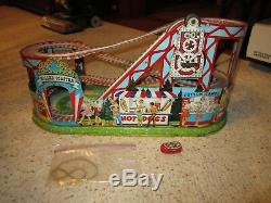 Vintage J. Chein Roller Coaster & 1 Car Litho Wind-Up Toy