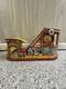 Vintage J Chein Tin Litho Wind Up Roller Coaster Toy 1950s With Car