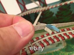 Vintage J. Chein Wind-Up Roller Coaster Tin Litho With2 Cars, EXCEPTIONAL