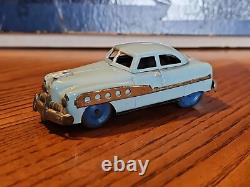 Vintage Japan Tin Toy Friction Car Blue Nash Mercury 1950's 1940's