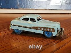 Vintage Japan Tin Toy Friction Car Blue Nash Mercury 1950's 1940's