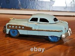 Vintage Japan Tin Toy Friction Car Blue Nash Mercury 1950's 1940's