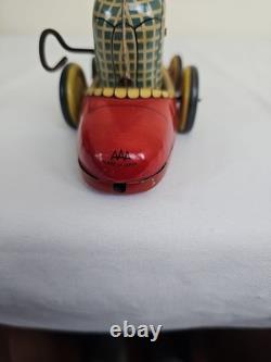 Vintage Japan Tin Windup Pinky, Monkey In A Car