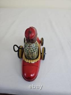 Vintage Japan Tin Windup Pinky, Monkey In A Car