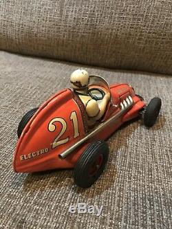 Vintage Japan Tin Yonezawa Electro Special Toy Race Car B/O