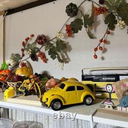 Vintage Japanese Tin Toy Car Volkswagen Beetle Yellow Toys Club