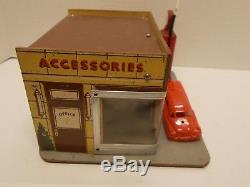 Vintage KEYSTONE Masonite & Wood Garage/Service Station withGas Pump & Carca 40s