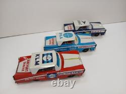 Vintage KYOEI Japan Friction Car Metal Set RARE Pan Am BOAC Royal Dutch Air Port