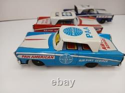 Vintage KYOEI Japan Friction Car Metal Set RARE Pan Am BOAC Royal Dutch Air Port