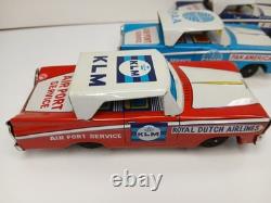 Vintage KYOEI Japan Friction Car Metal Set RARE Pan Am BOAC Royal Dutch Air Port