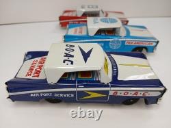 Vintage KYOEI Japan Friction Car Metal Set RARE Pan Am BOAC Royal Dutch Air Port