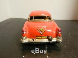 Vintage Kosuge Marusan Red Cadillac Friction Tin Car PT 28-373673 Very Good Cond