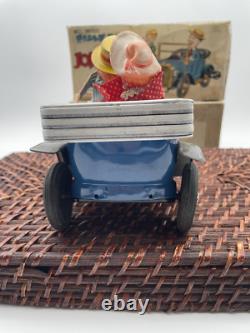 Vintage Kraf Toy Japan Battery Op Jolly Old Fashion Car Billy & Betsy-1941.24
