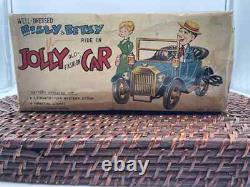 Vintage Kraf Toy Japan Battery Op Jolly Old Fashion Car Billy & Betsy-1941.24