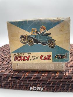 Vintage Kraf Toy Japan Battery Op Jolly Old Fashion Car Billy & Betsy-1941.24