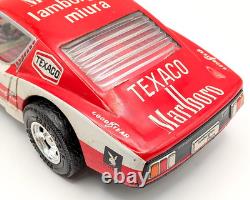 Vintage Lamborghini Miura Tin Toy Car Friction Japan Toy Hope Marlboro Red