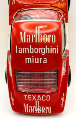 Vintage Lamborghini Miura Tin Toy Car Friction Japan Toy Hope Marlboro Red