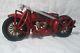 Vintage Large 1930's Red Cast Iron Hubley Indian Motorcycle withSide Car Very Nice