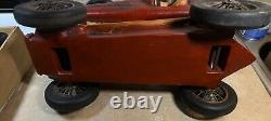Vintage Large Wood/Resin Racing Roadster Car withDriver