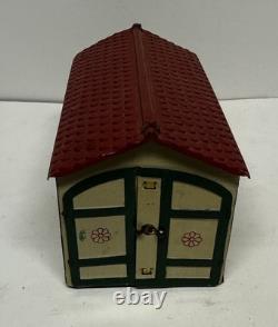 Vintage Lehmann 760 Mechanical Metal Tin Racing Car Toy With Garage Germany